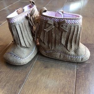 ABG Baby Moccasin Boots Baby Girl 3-6 mo.
